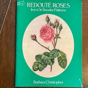 Redouté Roses Iron-On Transfer Patterns by Barbara Christopher - Green and Pink